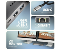 Axagon HMC-7HX2 USB-C 5Gbps DUAL 4K DISPLAY 7in1 hub - 1353488 - zdjęcie 4